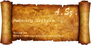 Ambrózy Szilvia névjegykártya